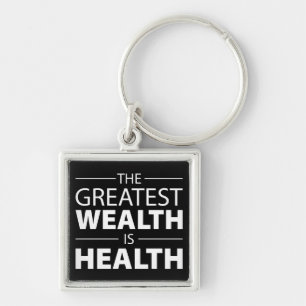 Health Is Wealth, Workout Gym Inspirational Keychain
