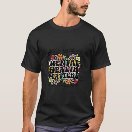 Health Matters Floral Minimalist Therapist T_Shirt