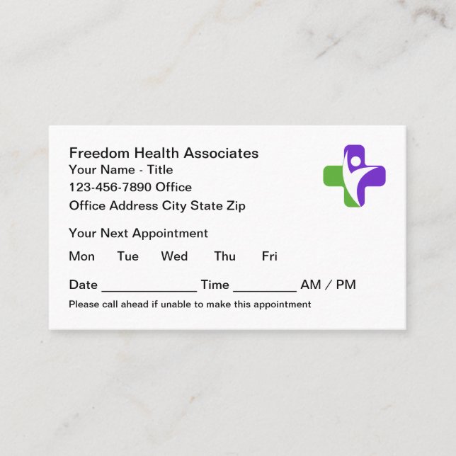 Health Medical Office Appointment Cards (Front)