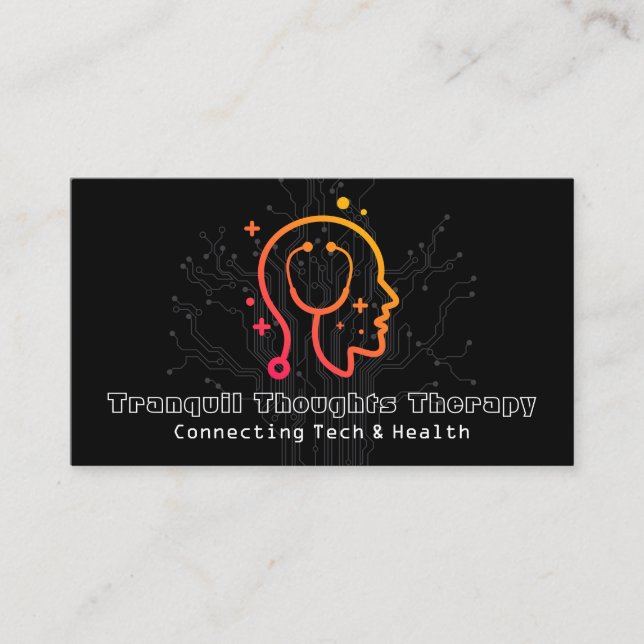 Health Mind Logo | Computer Tech | Software Business Card (Front)