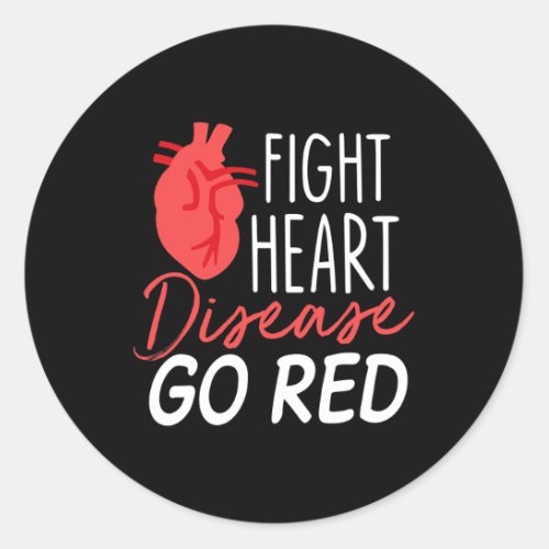 Health Month _ Go Red _ Heart Disease Awareness Gi Classic Round Sticker