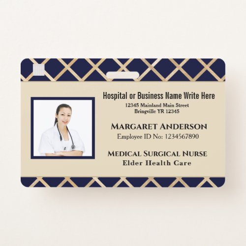 Health Nurse Worker ID Identification Card Custom Badge