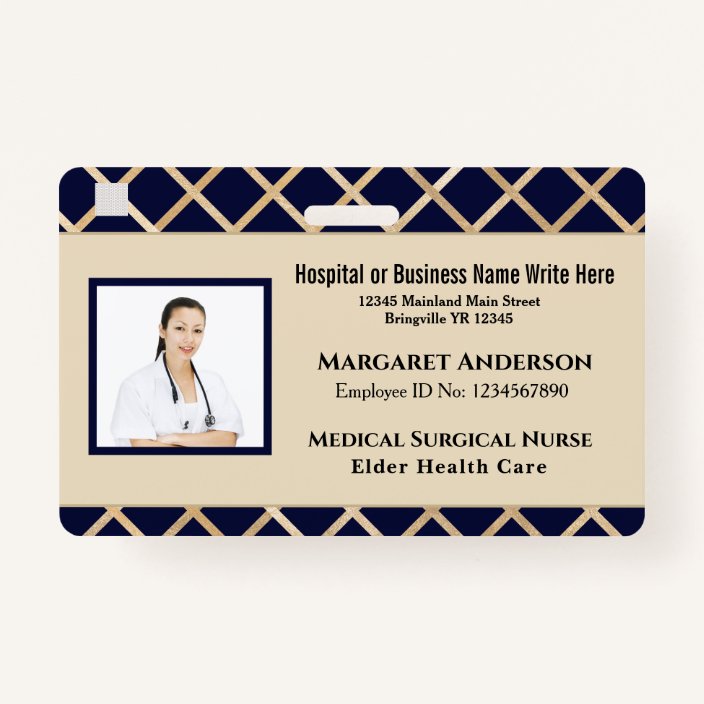 Health Nurse Worker ID Identification Card Custom Badge