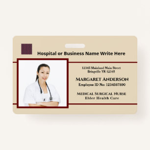 Health Nurses Hospitals Service Custom Photo ID Badge