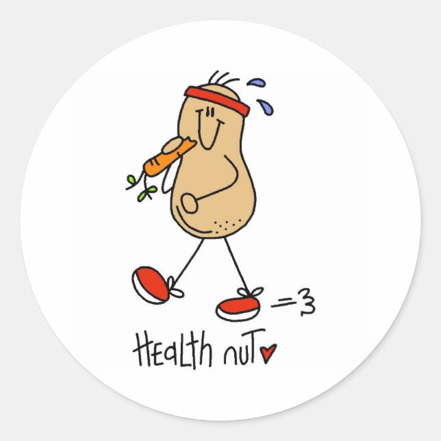 Health Nut Classic Round Sticker (Front)