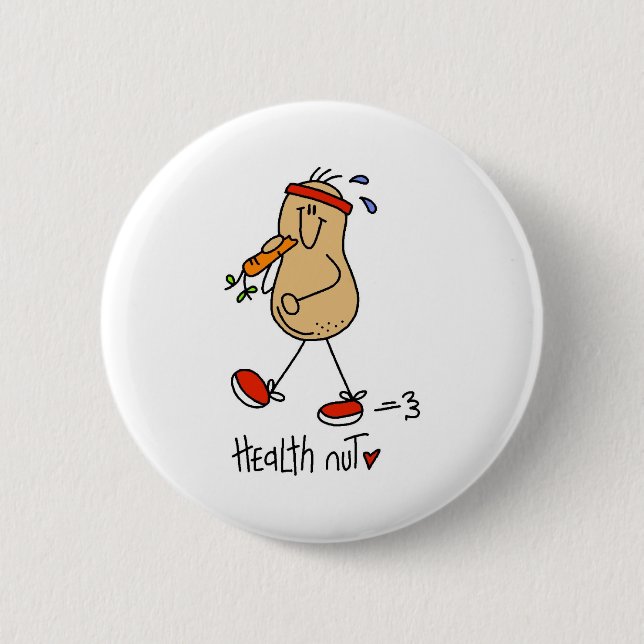 Health Nut Pinback Button (Front)