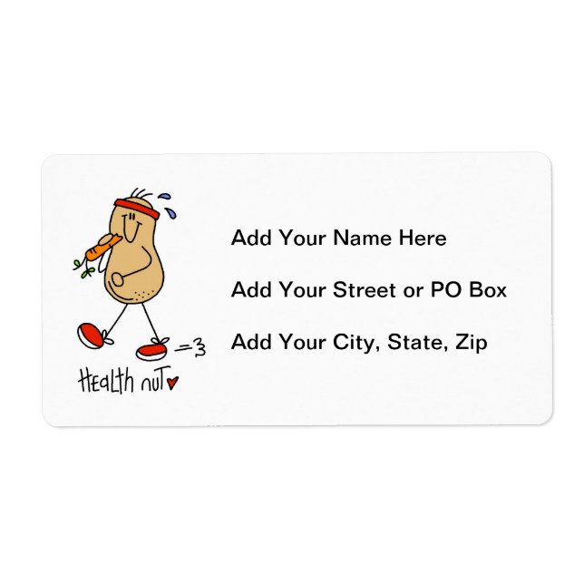 Health Nut T-shirts and Gifts Label (Front)