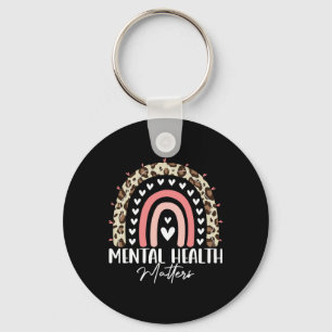 Health Problems Awareness Month Rainbow Leopard Keychain