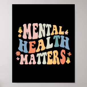 Health Problems Be Kind Groovy Retro Mental Awaren Poster
