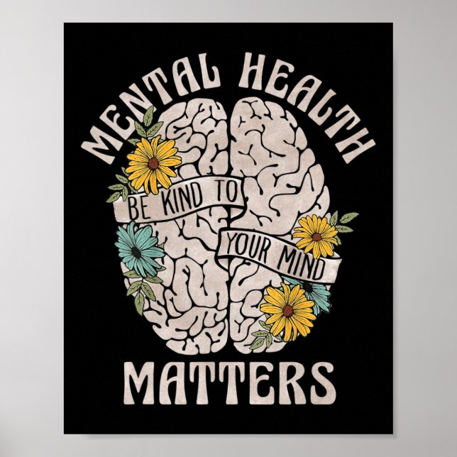 Health Problems Be Kind To Your Mind Mental Awaren Poster (Front)