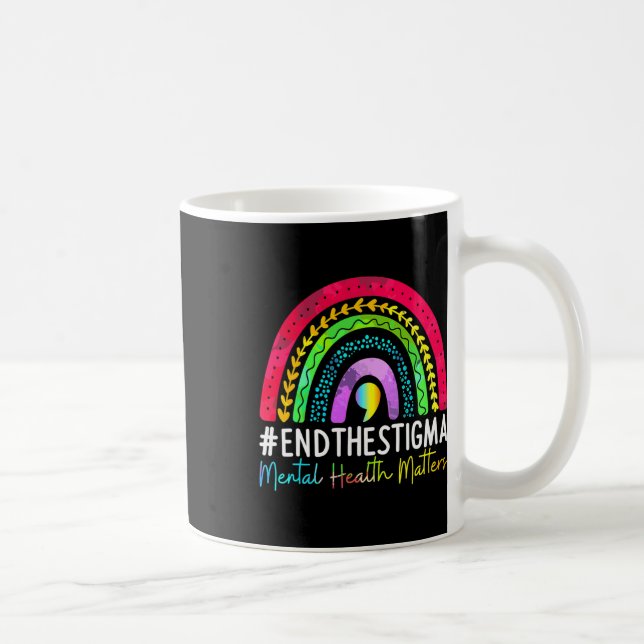 Health Problems End The Stigma Rainbow Boho  Coffee Mug (Right)