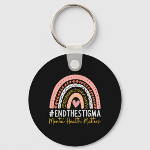 Health Problems End The Stigma Rainbow Boho Keychain
