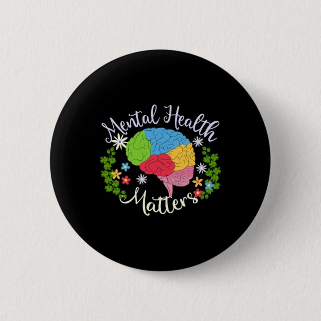 Health Problems Gift Human Brain Illness Awareness Button (Front)