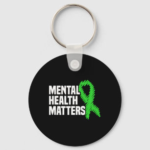 Health Problems Green Ribbon Mental Health Awarene Keychain