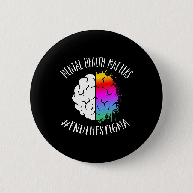 Health Problems Happy End Stigma Awareness Graphic Button (Front)