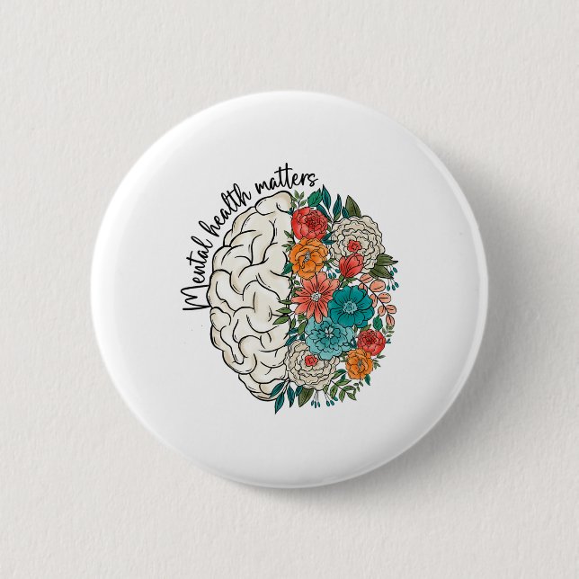 Health Problems Human Brain Illness Awareness 1  Button (Front)