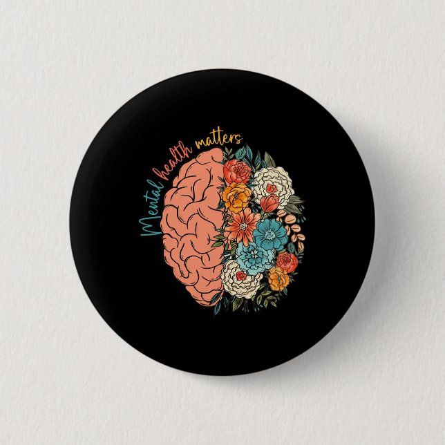 Health Problems Human Brain Illness Awareness  Button (Front)