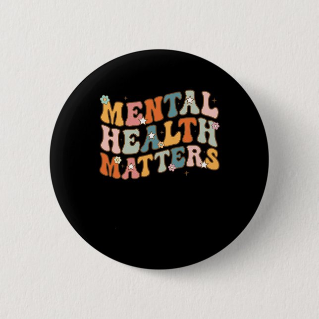 Health Problems Human Brain Illness Awareness Men  Button (Front)
