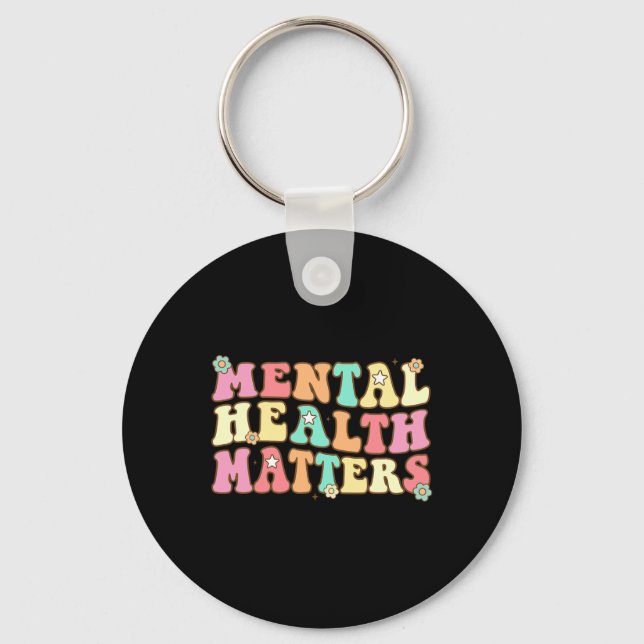 Health Problems Human Brain Illness Awareness Men  Keychain (Front)