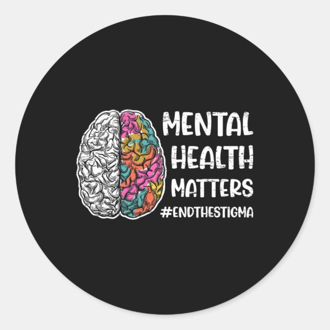 Health Problems Mental Mental  Classic Round Sticker (Front)