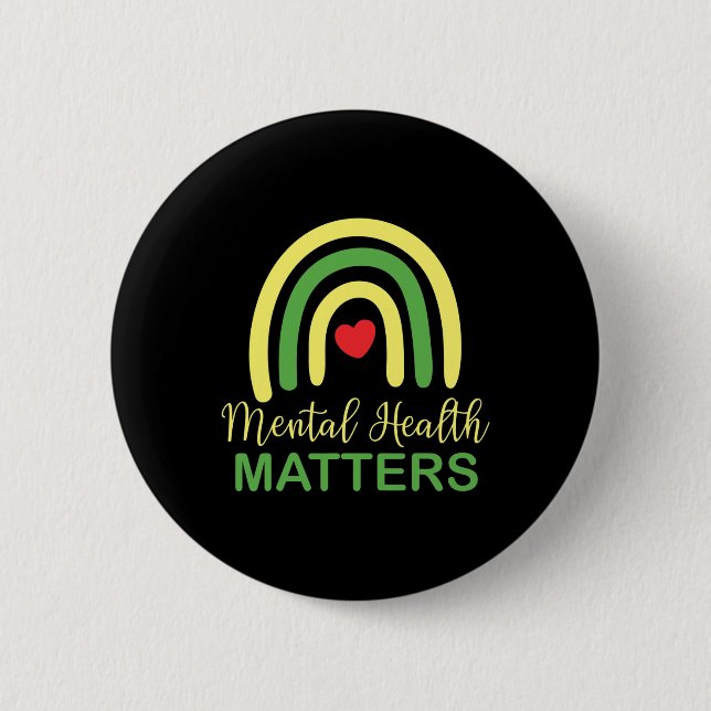 Health Problems Rainbow Retro National Awareness M Button (Front)