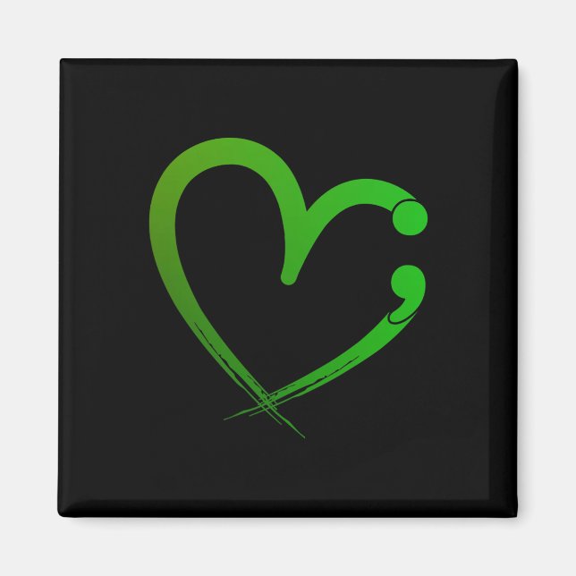 Health Problems Semicolon Heart Awareness Month  Magnet (Front)