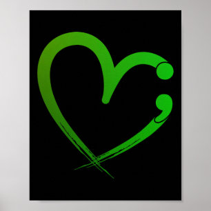 Health Problems Semicolon Heart Awareness Month Poster