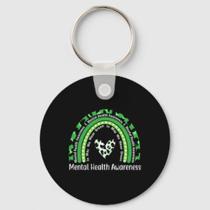 Health Problems We Wear Green Mental Health Awaren Keychain