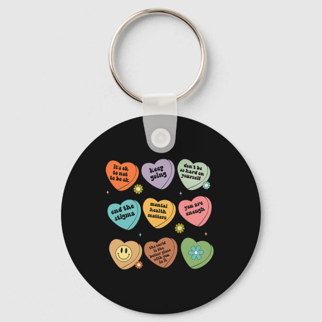 Health Problems You Are Enough Self Care Awareness Keychain (Front)