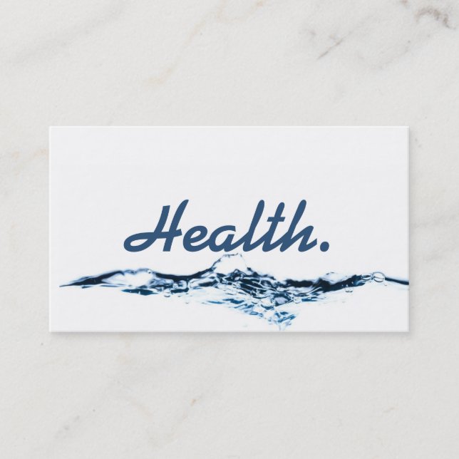 Health Professional Business Card- H2O No.1 v2 Card (Front)