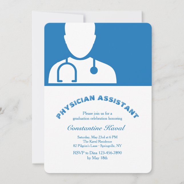 Health Provider Silhouette Graduation Invitation (Front)