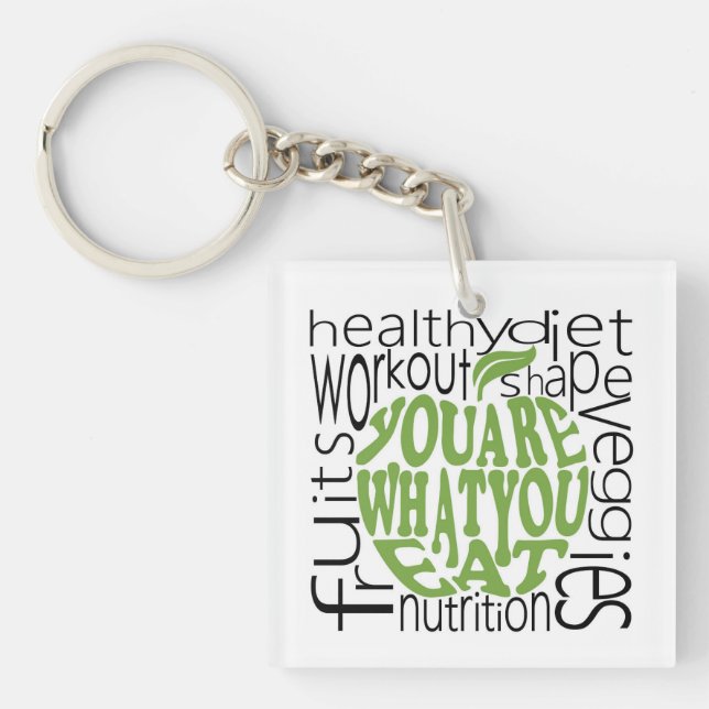Health quote design keychain (Front)