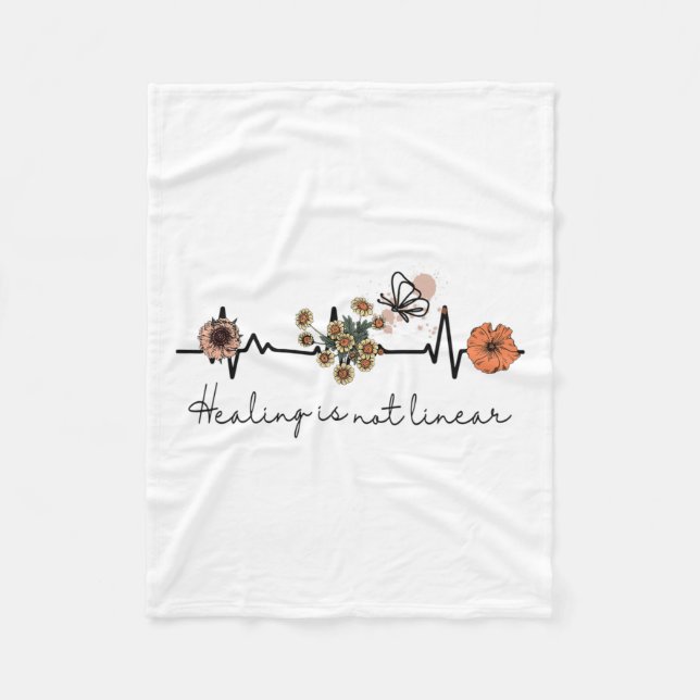Health Quote Healing Is Not Linear  Fleece Blanket (Front)