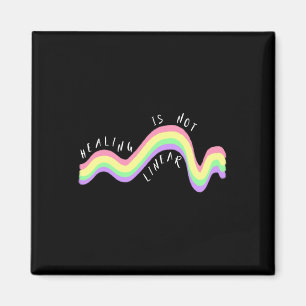 Health Quote Healing Is Not Linear Rainbow  Magnet