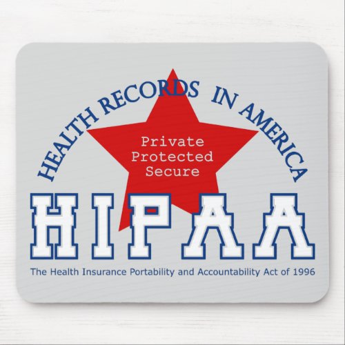 Health Records in America Private Protected Secure Mouse Pad