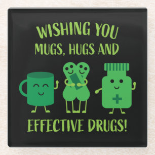 Health Recovery Get Well Soon Glass Coaster
