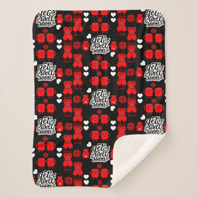 Health Recovery Get Well Soon   Sherpa Blanket (Front)