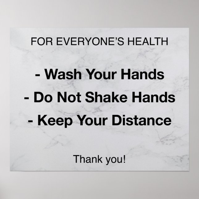 Health Rules | Disease Prevention Poster (Front)