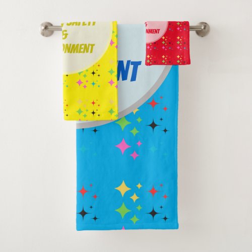 Health Safety Environment Minimalistic Design Bath Towel Set