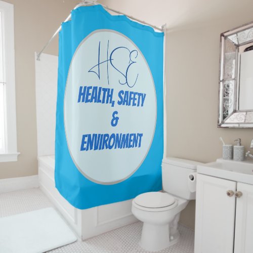 Health Safety Environment Minimalistic Design  Shower Curtain