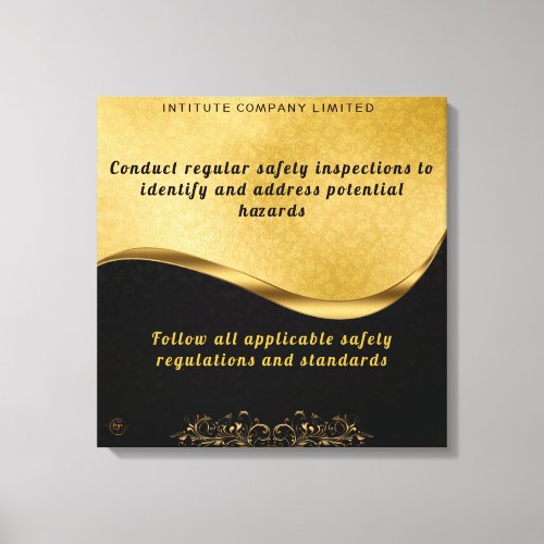 Health Safety Two Text Corporate Customizable  Canvas Print