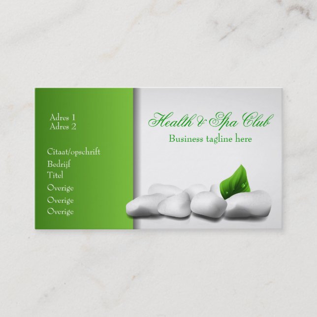 Health & shovel club business Card (Front)