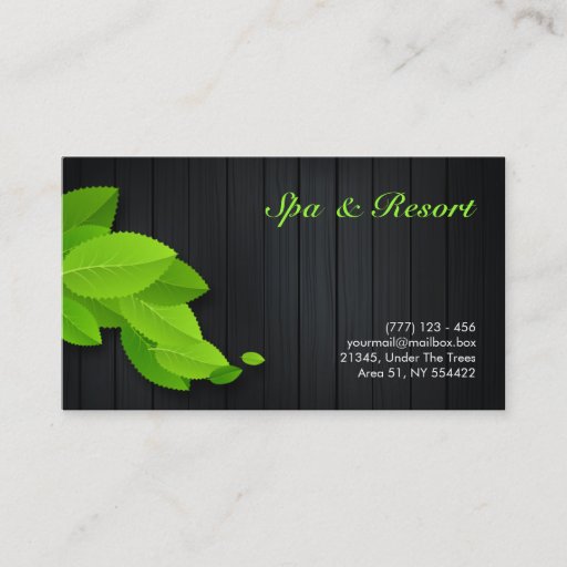 Customizable health, spa and beauty business card