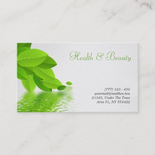 health, spa and beauty business card