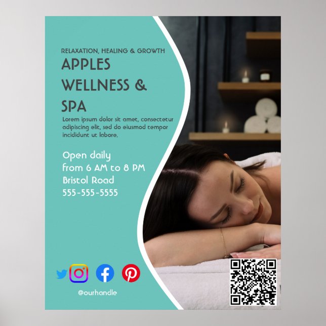 health spa poster flyer wellness center gym fit (Front)