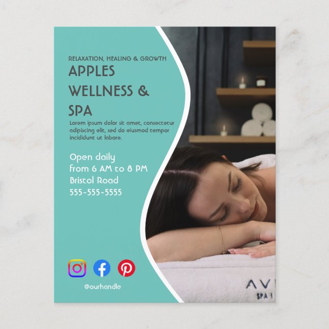 health spa poster flyer wellness center gym fit (Front)