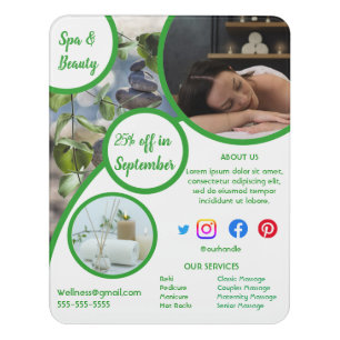 health spa poster flyer wellness center gym fit door sign