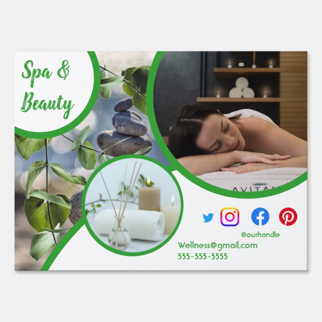 health spa poster flyer wellness center gym fit sign (Front)