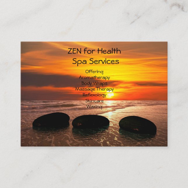 Health Spa Services Business Cards (Front)