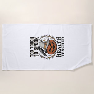 Health Teacher Halloween Shirt Vintage Engraved Pu Beach Towel